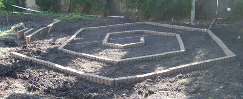 Almost all concrete edge pieces sunk in